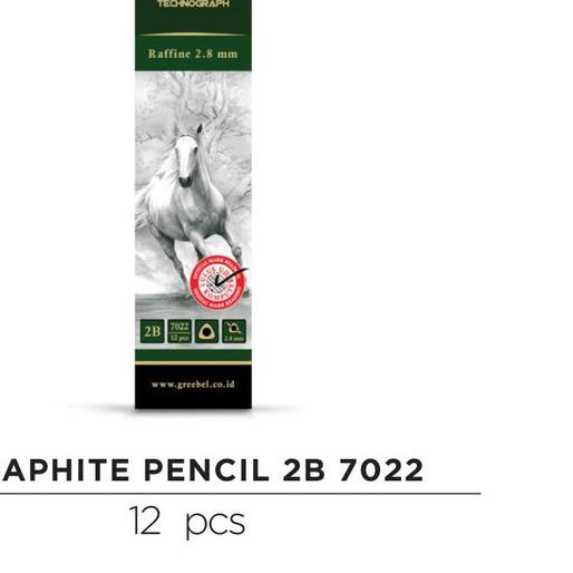 

♘ GREEBEL 7022 TECHNOGRAPH RAFFINE 2.8 TRIANGULAR GRAPHITE PENCIL 2B (12 ✳