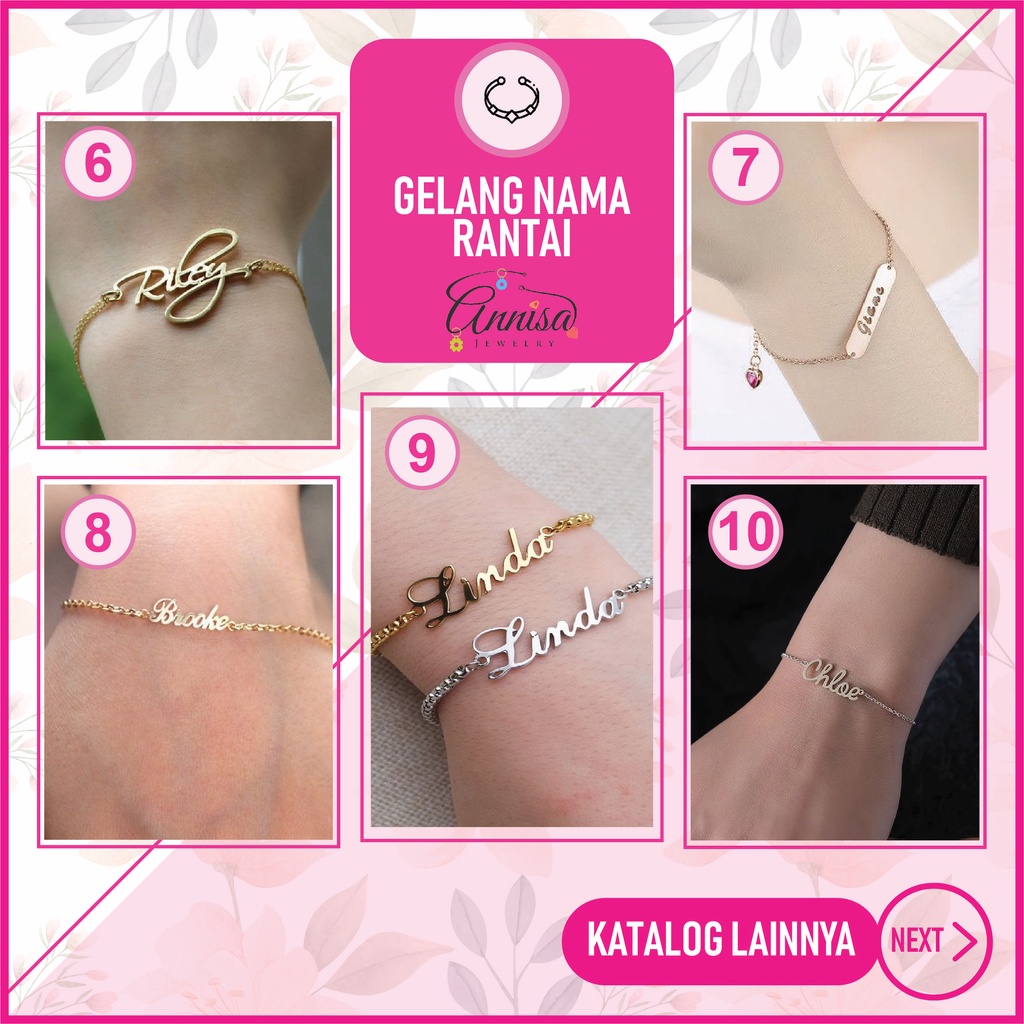 Gelang Nama Rantai Simple BEST SELLER