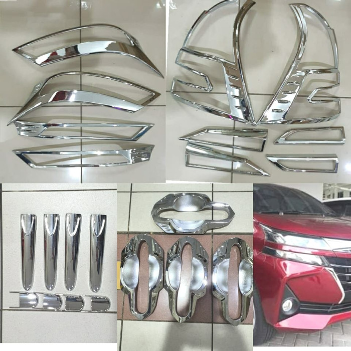 PAKET garnish lampu DEPAN BELAKANG + COVER handle + outer MANGKOK ALL NEW AVANZA / XENIA 2019-2021