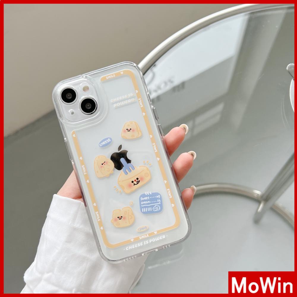 iPhone Case Clear Case Soft Thick TPU Shockproof Super Transparent Protection Camera Plating Button Cartoon Cheese For iPhone 13 Pro Max iPhone 12 Pro Max iPhone 11 iPhone 7Plus