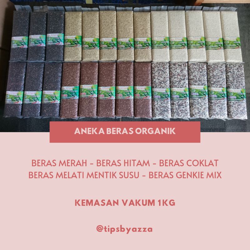 DIET Beras Merah  | Beras Hitam | Beras Coklat | Beras Melati | Beras Mix Organik 1 KG Makanan Diet MPASI