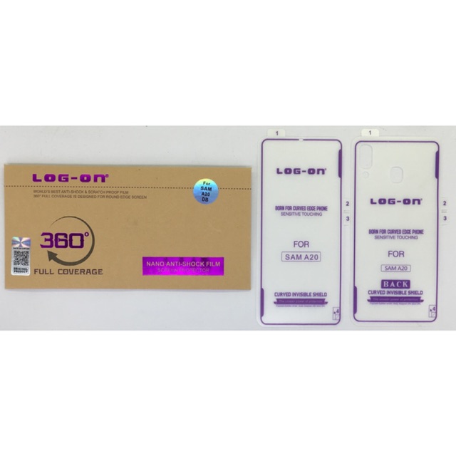 ANTISHOCK SCREEN PROTECTOR LOG ON SAMSUNG A20 DEPAN BELAKANG - ANTIGORES JELLY