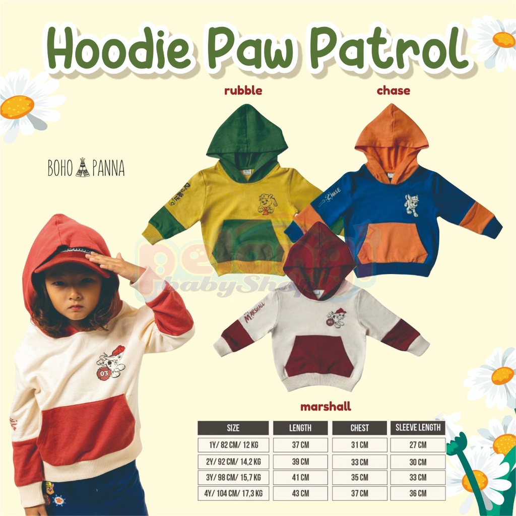 BOHOPANA | BOHO | BOHO PANNA  HOODIE PAW PATROL | JAKET HOODIE ANAK PAW PATROL