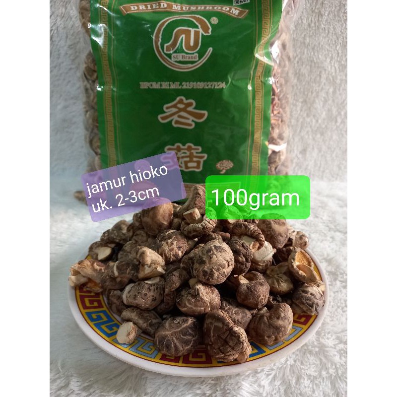 

Jamur Hioko Shitake Kering 2-3cm ( Kecil ) 100gr