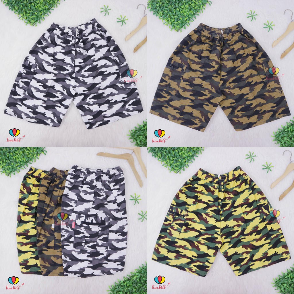 Celana ABRI Loreng Dewasa Pendek Uk Normal / Kantong Resleting Santai Olahraga Boxer Kolor Kasual