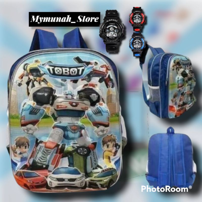 Tas Ransel Sekolah Anak Laki-laki 3D Embos Gambar Timbul Karakter Superhero Murah