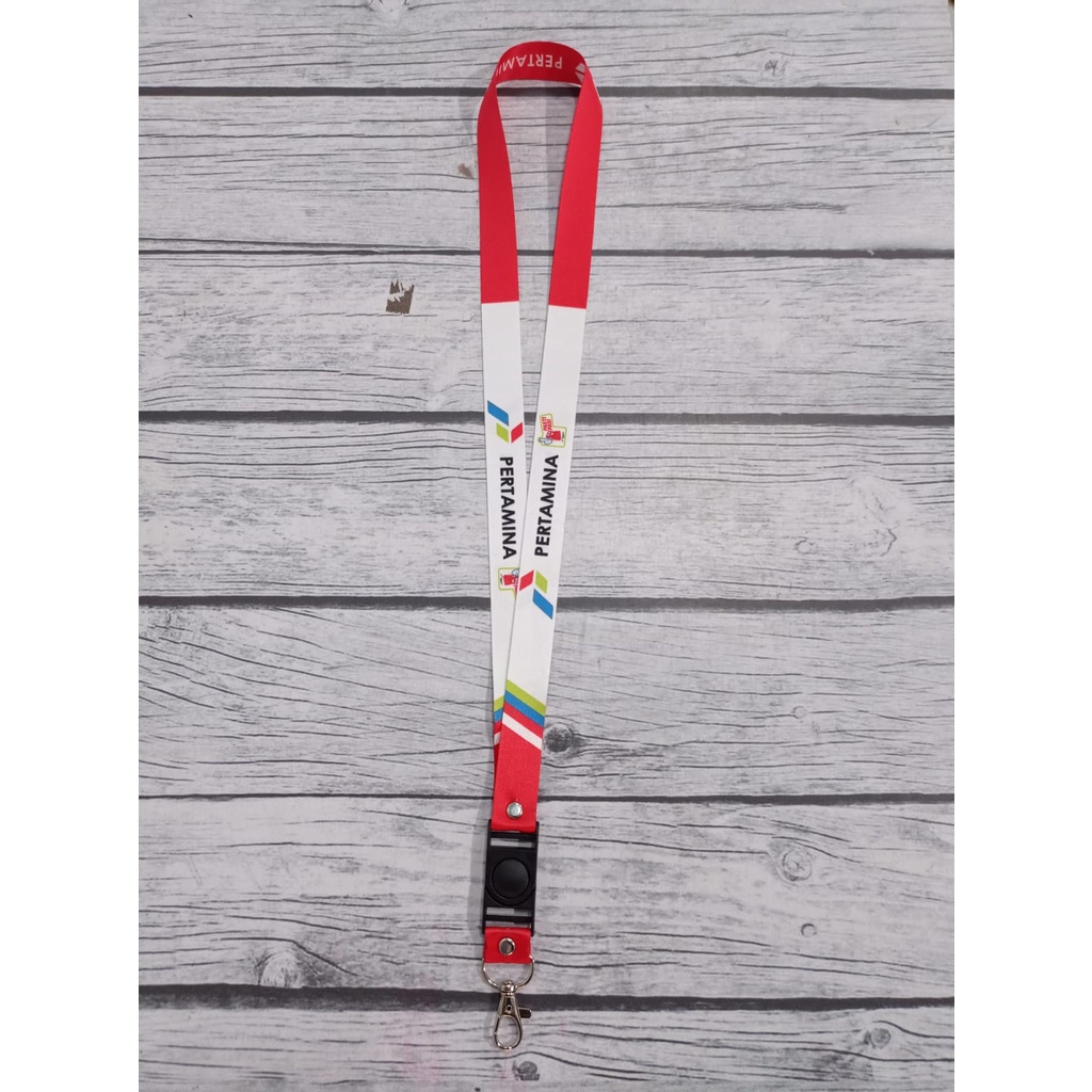 

Lanyard Pertamina Logo "PASTI PAS" Merah Putih / Lanyard Pertamina Desain Baru / Lanyard Pertamina SPBU / Lanyard 2 Sisi Custom Printing