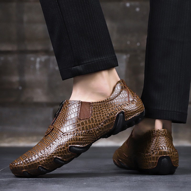 Kulit Asli Sepatu Pantofel Pria Motif Kulit Buaya Pentofel Slop Pria Casual Loafer Cowok Sepatu Slip On Formal Kerja Kantor 174