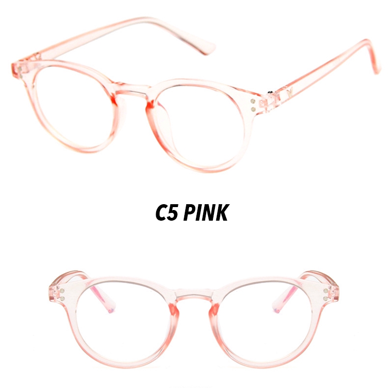 (YUZHU) Bayar di Tempat Korean Fashion Retro Bulat Kacamata Wanita/Pria Eyeglasses