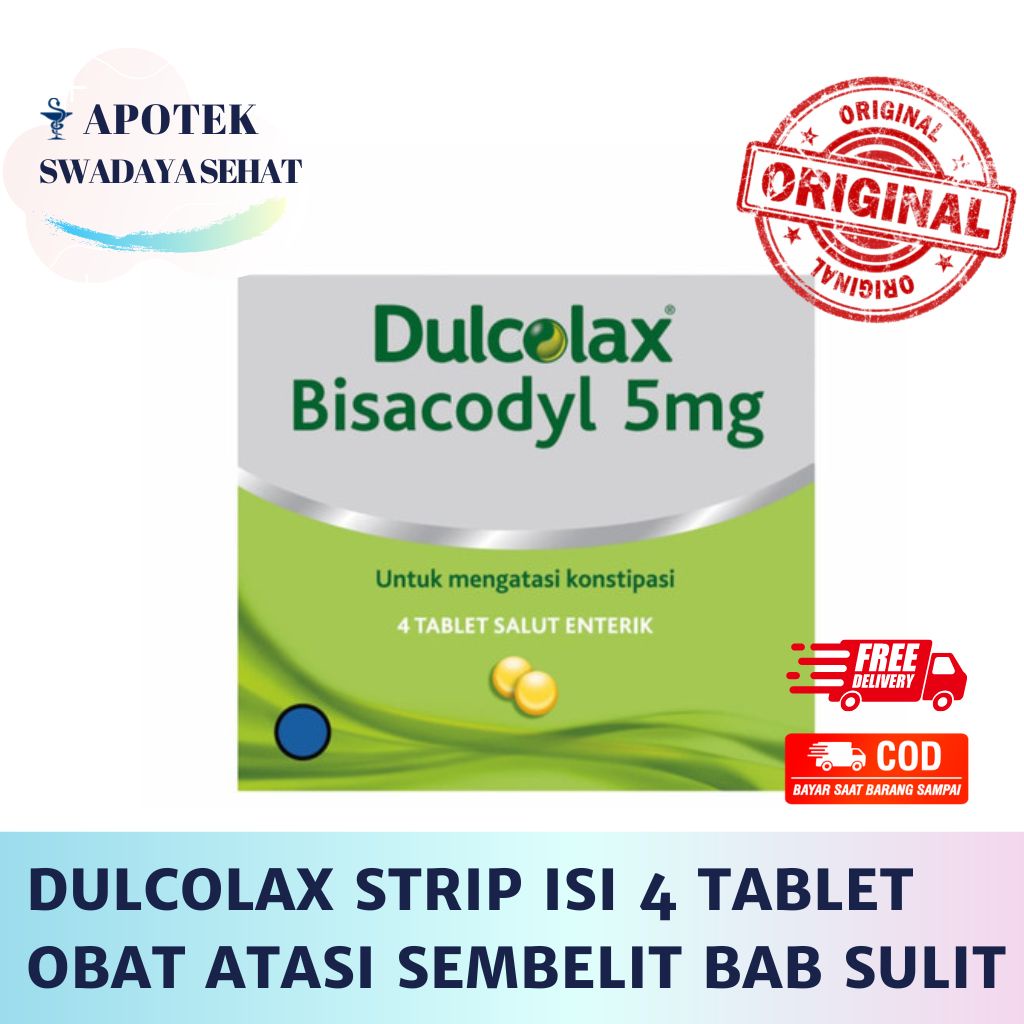 DULCOLAX STRIP ISI 4 Tablet Obat Minum - Lancarkan BAB Keras Anak Dewasa Konstipasi