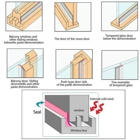 Weather Strip Door Window Seal Tape Perekat Penahan / Perekat Pintu