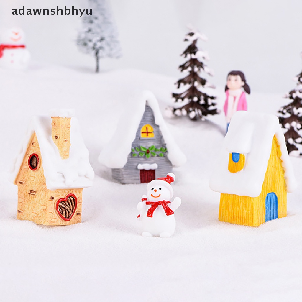 Miniatur Rumah Salju Natal Bahan Resin Untuk Taman