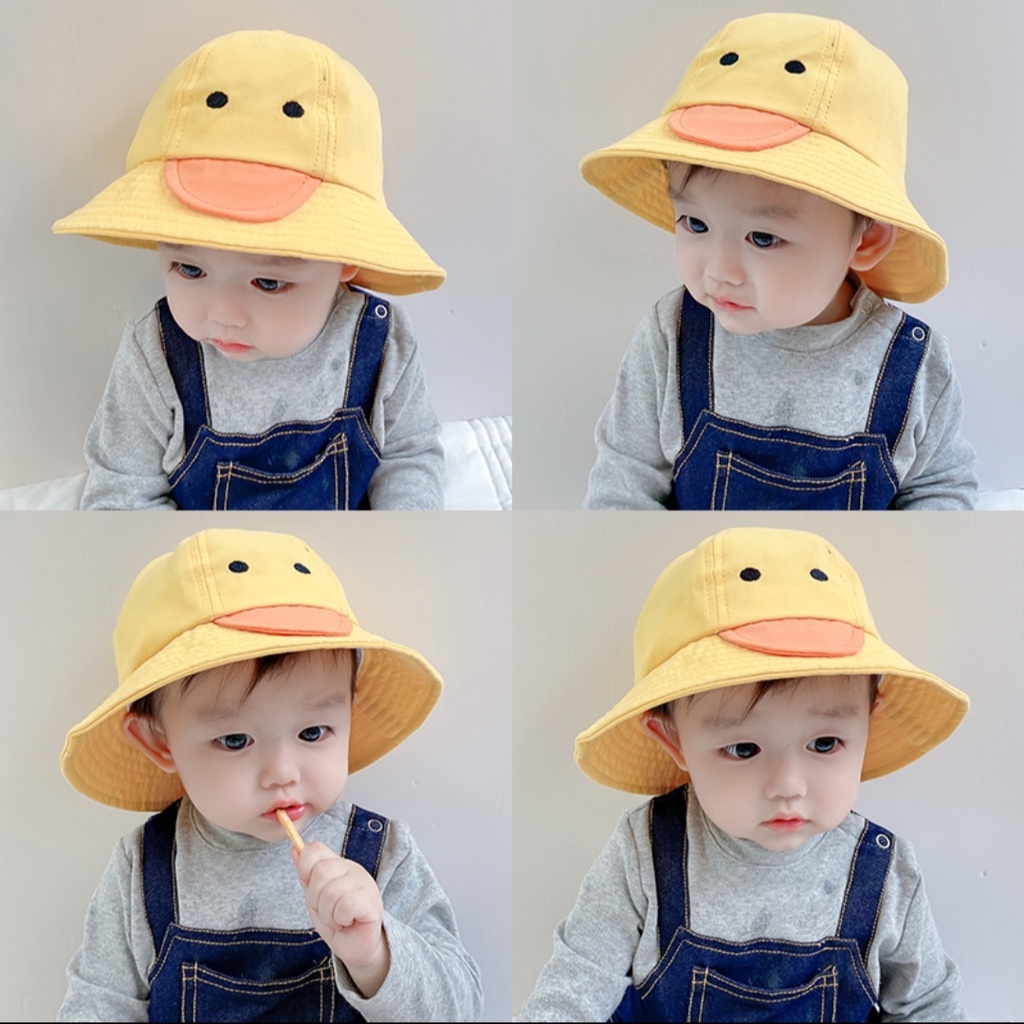 Topi Bayi Musim Semi dan Musim Gugur Bagian Tipis Musim Panas Warna Lucu Super Cute Anak-anak Topi Nelayan Versi Korea Anak Laki-laki dan Perempuan Topi Nelayan