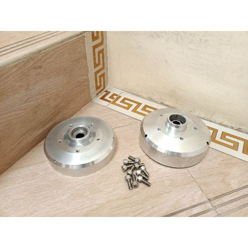 tromol vespa custom adaptor depan belakang untuk upgrade ke velg ring 12 made by garasi scooter