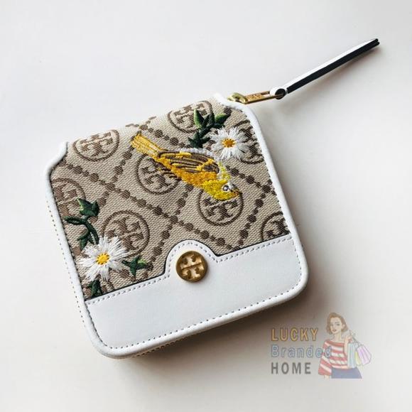 Dompet Tory Burch T Monogram Jacquard Embroidered Motif Bifold Wallet