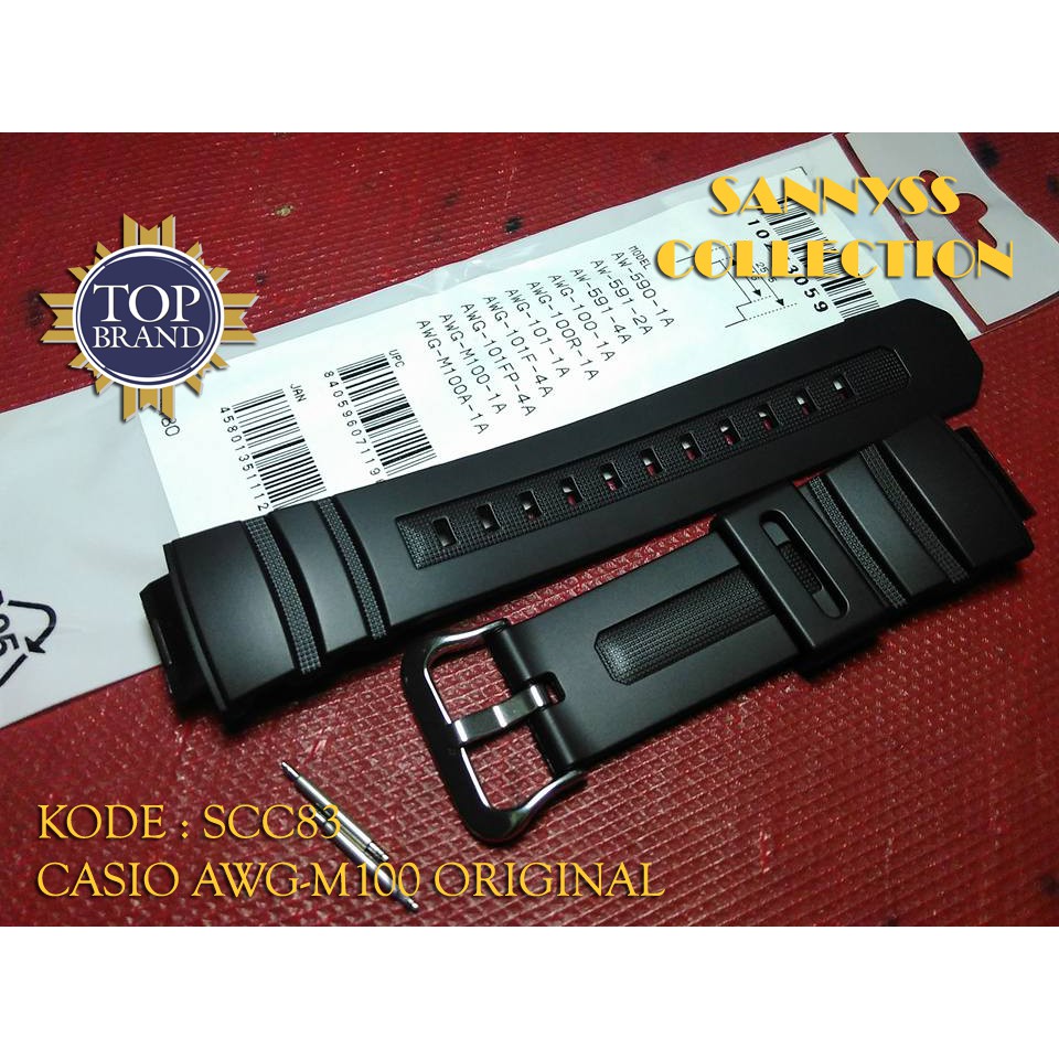 STRAP TALI JAM CASIO AWG-M100 - AWG M100 - AWGM100 ORIGINAL FREE PEN