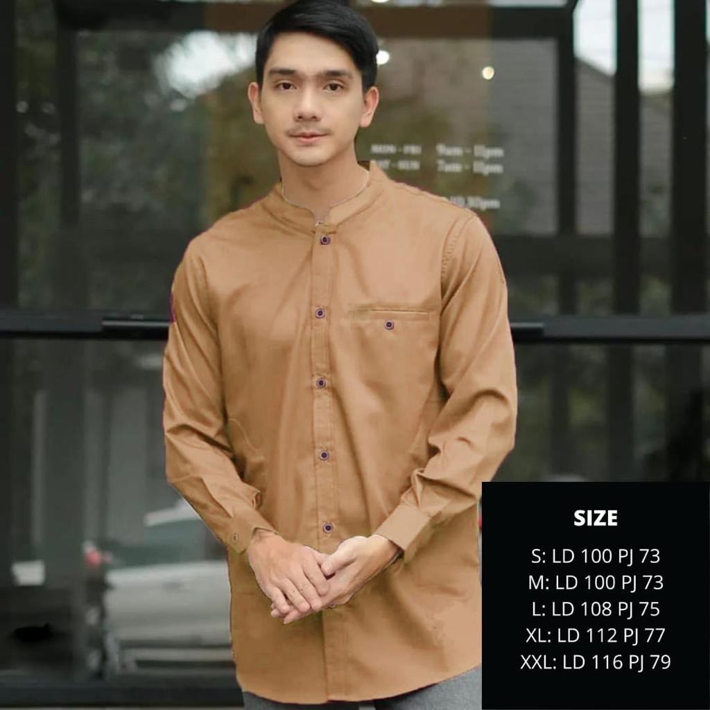 Muslim Pria Koko Lengan Panjang Arto Size M, L, Xl, XXL  bahan Toyobo Premium