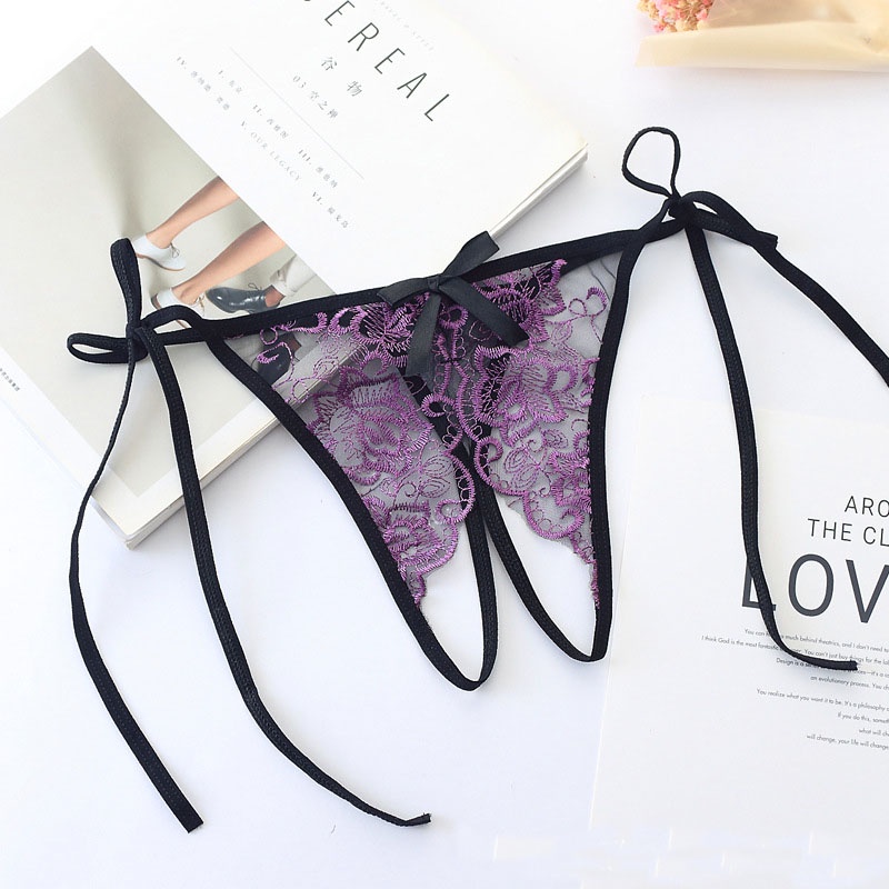 G String Wnita Renda bordir berongga thong Celana Dalam Low Waist Lingerie Sexy 3C162