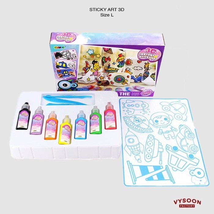 Mainan Edukasi Import Mewarnai Gambar 3D Instant Sticky Art ( Box )