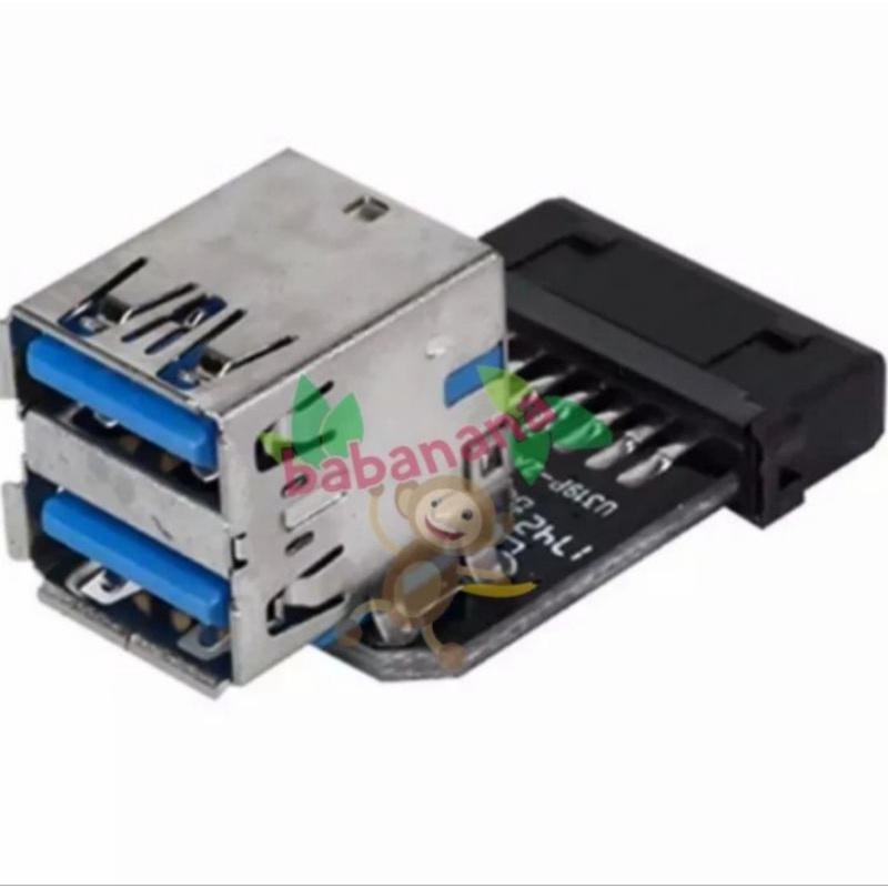 Usb 20 pin to dual usb 3.0 black motherboard internal adapter 19 pin