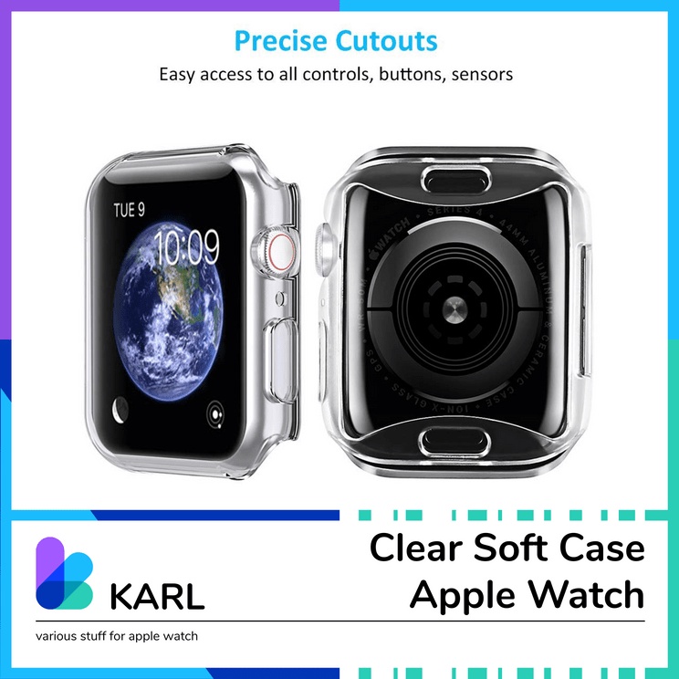 Soft Case Apple Watch Transparant Silicone Full Screen Protector iWatch Clear Cover 38/40/41/42/44/45mm All Series