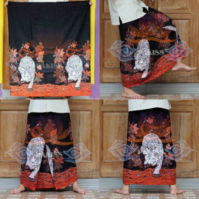 Sarung Santri Motif Batik Macan Putih- Sarung Batik Nusantara- Sarung batik Indonesia