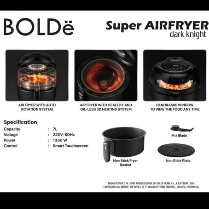 BOLDe Super Airfryer Dark Knight Edition