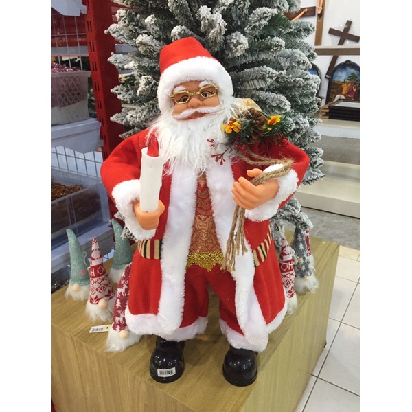 Boneka Santa Claus Musik Jubah Merah 58cm