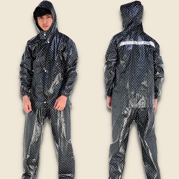 Jas Hujan Setelan Pria Wanita Dewasa Polkadot Stelan Plevia Premium Ke73