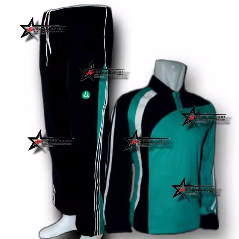 Setelan Kaos Olahraga | Stelan baju Olahraga Lengan Panjang-Toska