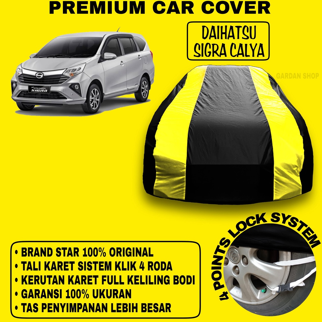 Body Cover DAIHATSU SIGRA CALYA Sarung Strip KUNING Penutup Pelindung Bodi Mobil Daihatsu Sigra Calya PREMIUM