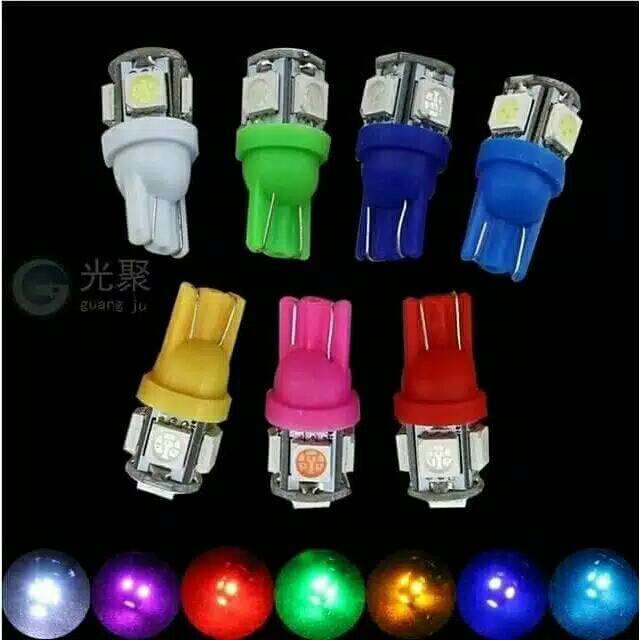 LAMPU SENJA 5 MATA LED  T10/MOTOR MOBIL AC DC 12 VOLT LAMPU BELAKANG NMAX VARIO SOKET T10