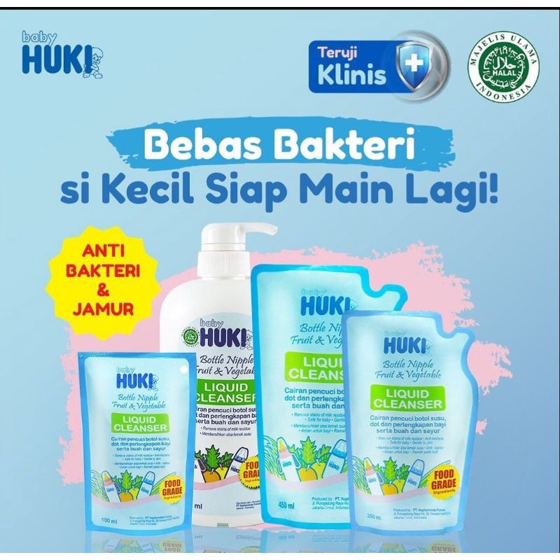 lov me❤️ Huki Liquid Cleanser -Sabun Pembersih Cuci Botol Sayur Buah 450ml 200ml 100ml