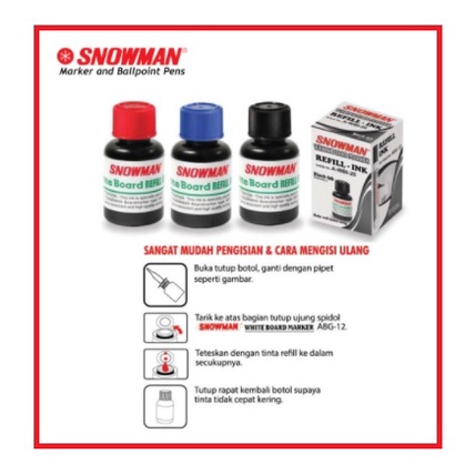 

Tinta Refill Spidol Whiteboard-Tinta Refill AWBI-20-Tinta Refill Spidol Snowman