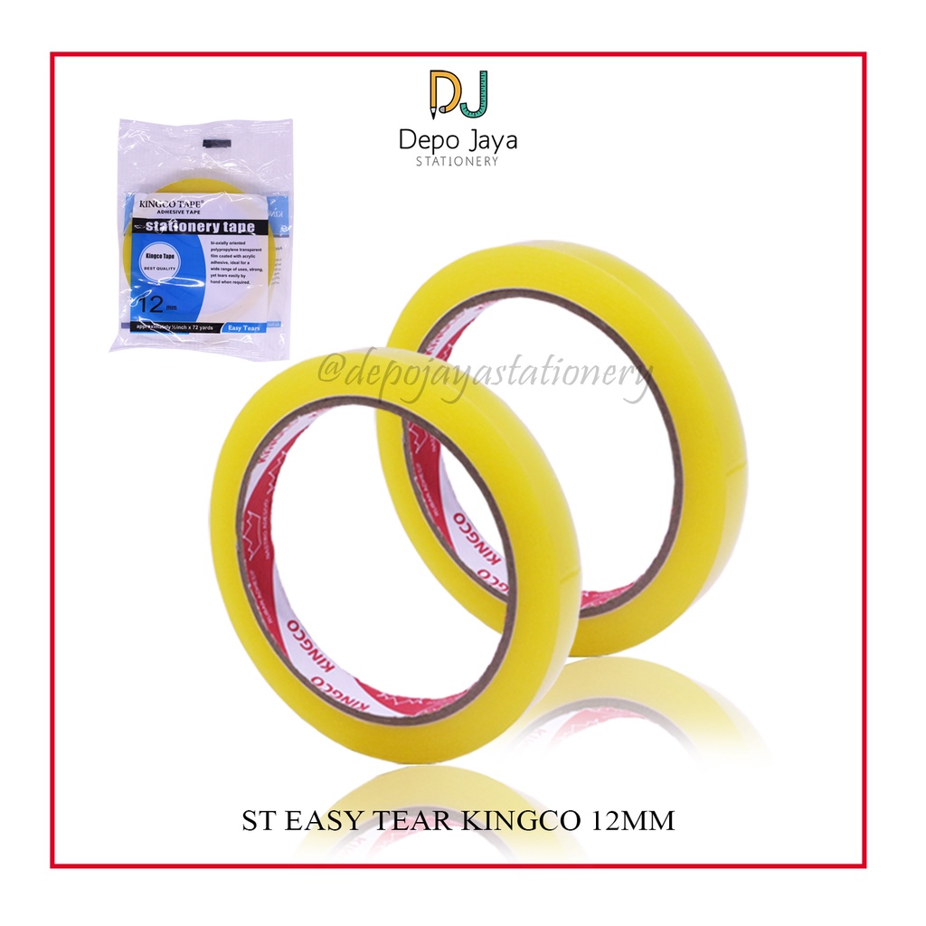 

KINGCO TAPE 12mm Lakban / Solatip kecil super clear Isolasi atk super clear transparan