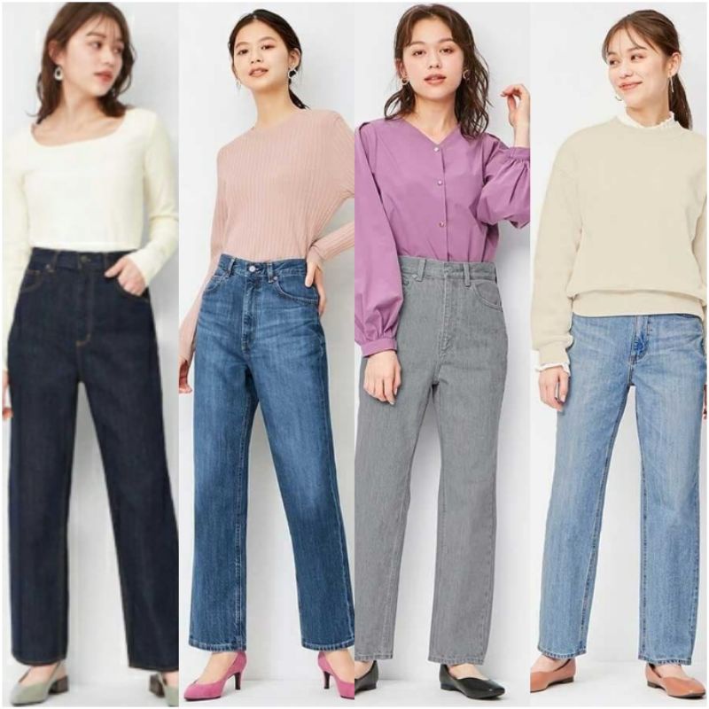 CELANA JEANS WANITA GU 919 BF MOM JEANS