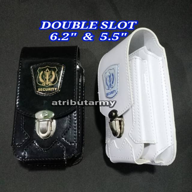 SARUNG TEMPAT HP SATPAM SECURITY DOUBLE SLOT MOTIF 6,5 Inch ATRIBUR SECURITY TAS HP PINGGANG