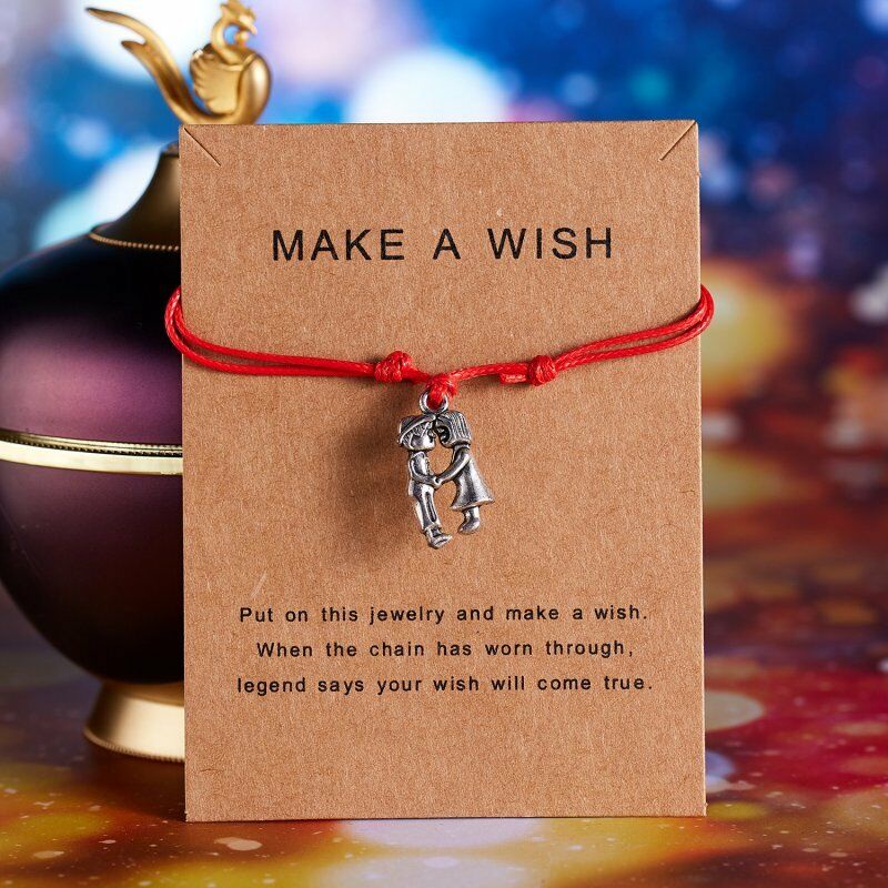 Gelang Persahabatan Desain Tulisan Lucky Wish Untuk Hadiah Ulang Tahun