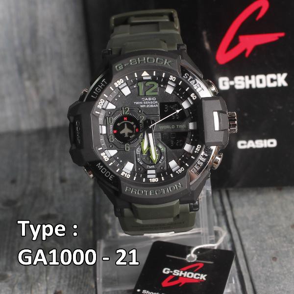 TERBARU  G SHOCK ARMY GWG1000 Casio Ful Hijau / Green Army , Jam Tangan digital