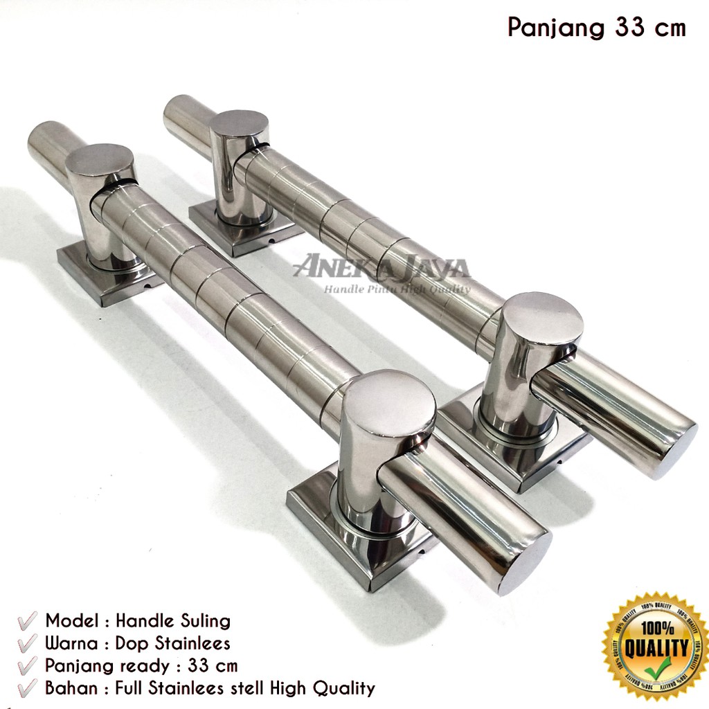 Satu set kunci 2 handle pintu rumah panjang 33 cm / Pegangan daun pintu 1 / gagang pintu rumah murah