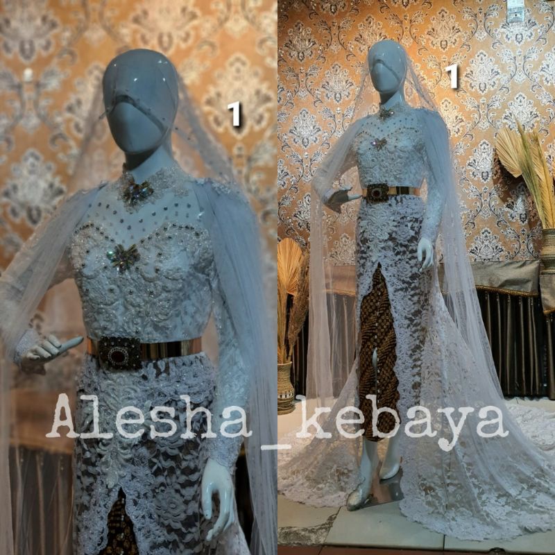 Kebaya pengantin putih/kebaya pengantin akad full payet