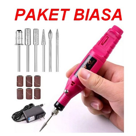 Mesin Bor Mini Grinder Grafir Potong Ukir Kuku Manicure Pedicure Set