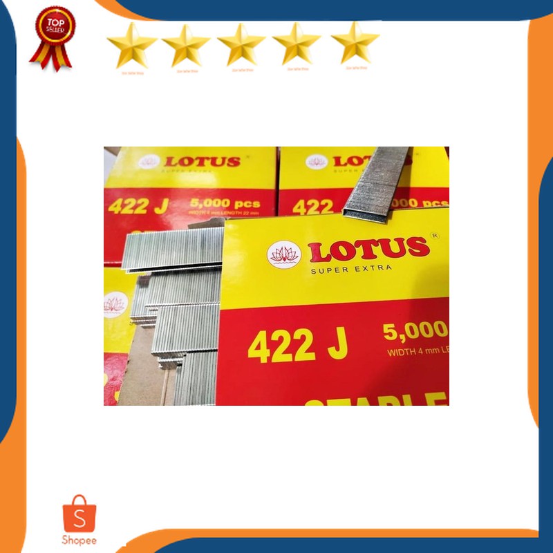 

Jaminan LOTUS isi staples mesin paku tembak 422J refill staples kaki 22mm model U kurus 4mm