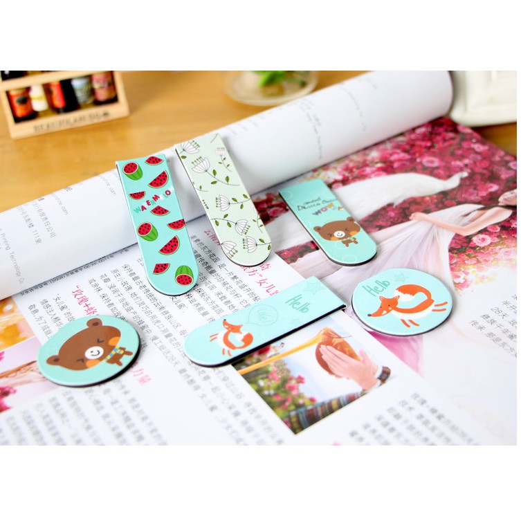 

(PROMO) Magnetic Bookmark/ Pembatas Buku Magnet Totoro, Buah, Owl, Cat, Hewan