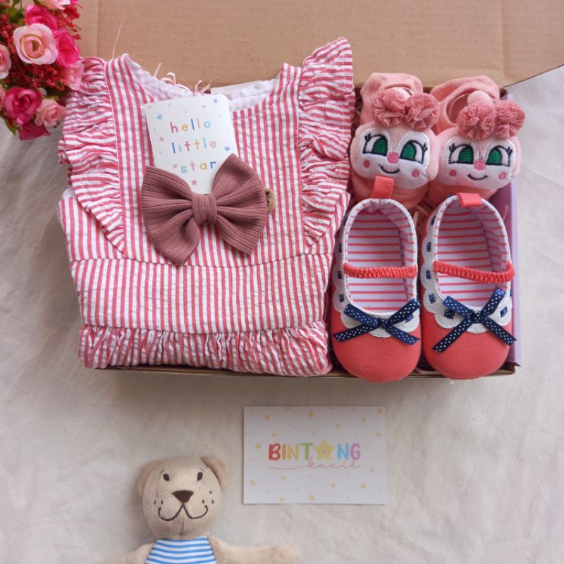 NEW |MOTHERCARE GIRL |HAMPERS MOTHERCARE| HAMPERS BABY |BABY HAMPERS |HAMPERS BAYI| KADO LAHIRAN| BABY GIFT-Dress stripe 3-6m