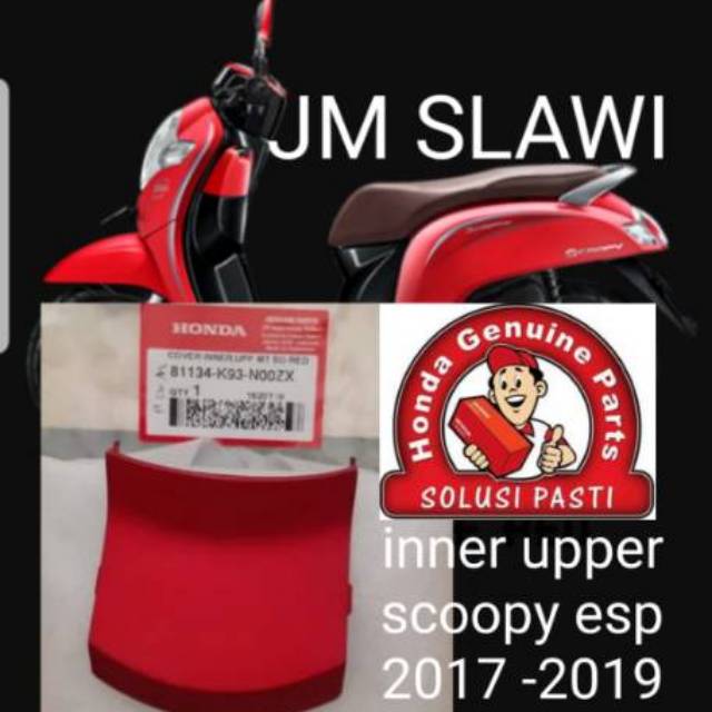 Cover inner upper scoopy k93 thn 201u - 2018 merah doff ori AHM