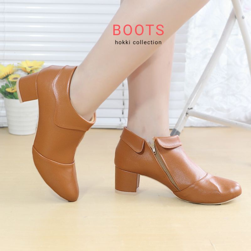 Boots heels wanita korea style hak 5 cm