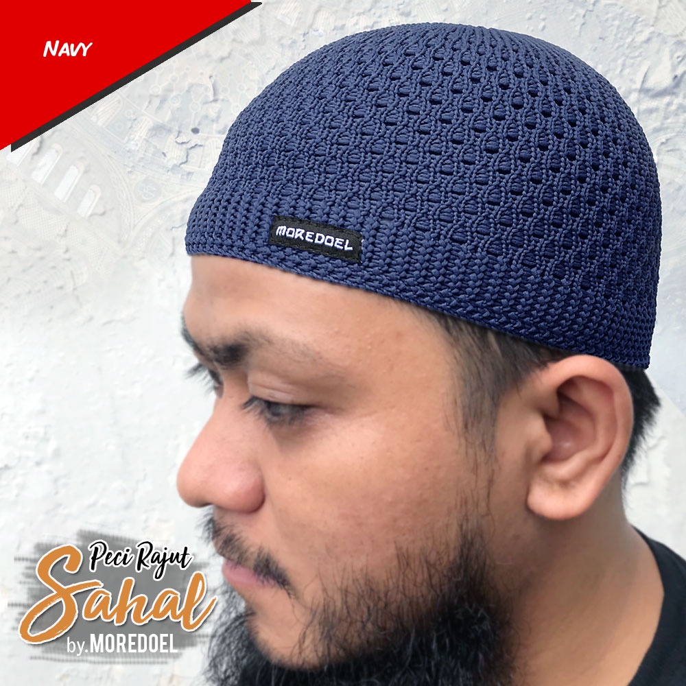 MOREDOEL - Kopiah Peci Sholat Peci Rajut Sahal Elastis dan Nyaman dipakai Cocok untuk Souvenir Tahlilan dan Syukuran