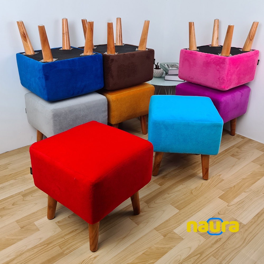 SOFA KOTAK / SOFA STOOL / POUFT / KURSI STOOL LAPIS KAIN VELBOA