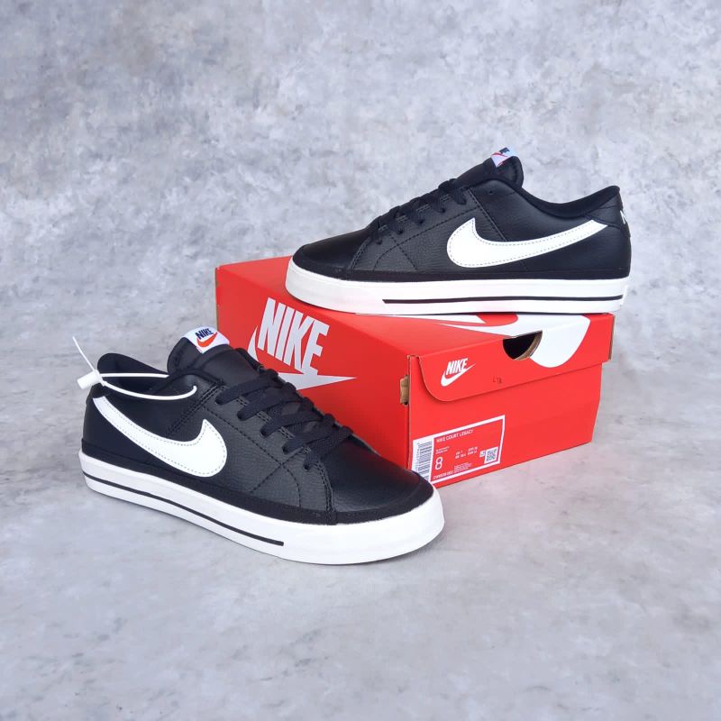 NIKE COURT LEGACY BLACK WHITE LEATHER